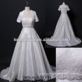 aline tidy beautiful smooth satin wedding dress with detachable jacket